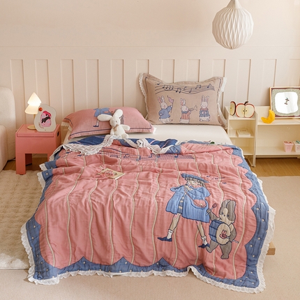 91家纺网 家纺一手货源 找家纺 （总）麻依 2024新款泡芙被纯棉十层纱布夏被夏凉被春秋被