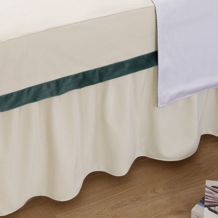 91家纺网 家纺一手货源 找家纺 琪宝阁 2024新款立体绒小时代美 容床罩套件 9号：绿色+米色