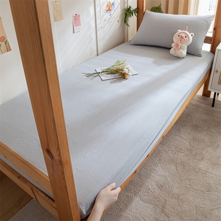 91家纺网 家纺一手货源 找家纺 （总）蓝巢家纺 2024新款全棉色织水洗棉学生季单床笠