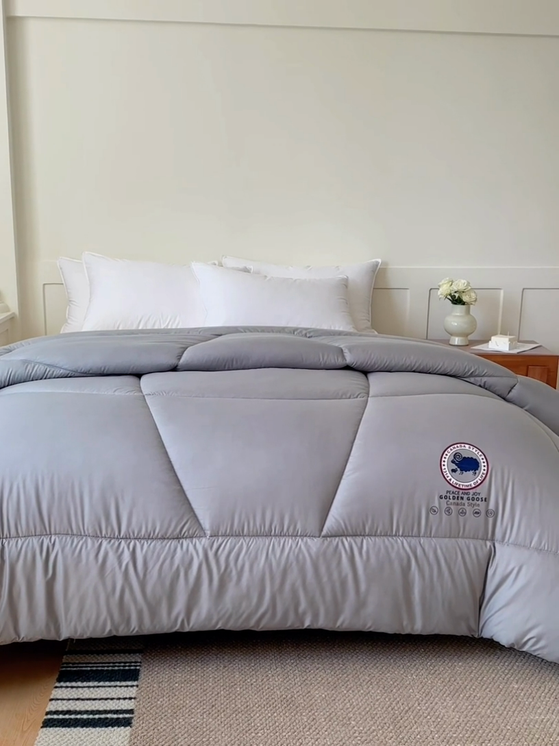 91家纺网 家纺一手货源 找家纺 招财狼家纺 2024新款速暖石墨烯冬被被子被芯 灰色