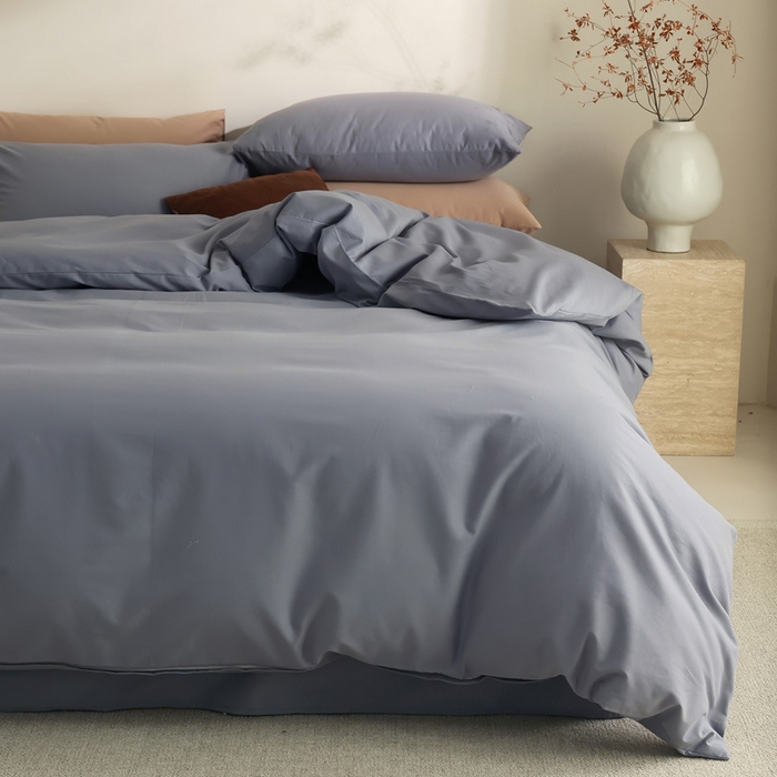 91家纺网 家纺一手货源 找家纺 （总）【100支全棉磨毛四件套】日式无印磨毛100支全棉四件套良品纯色轻磨毛床品套件长绒棉双拼