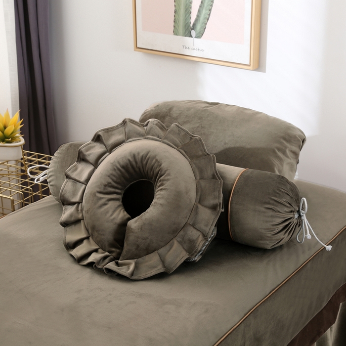 91家纺网 家纺一手货源 找家纺 琪宝阁 2024新款立体绒小时代美 容床罩套件 12号：香槟+咖啡