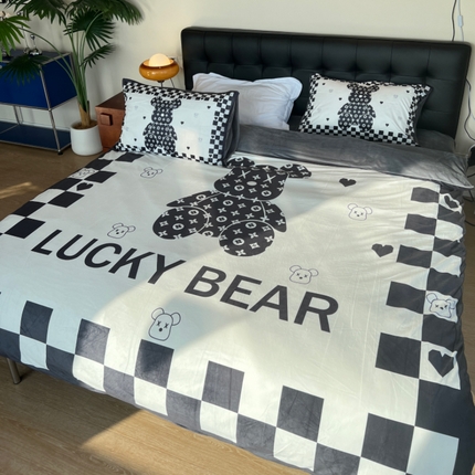 棉生活家纺 2024新款婴儿绒宝宝绒大版轻奢风系列四件套 幻想派对