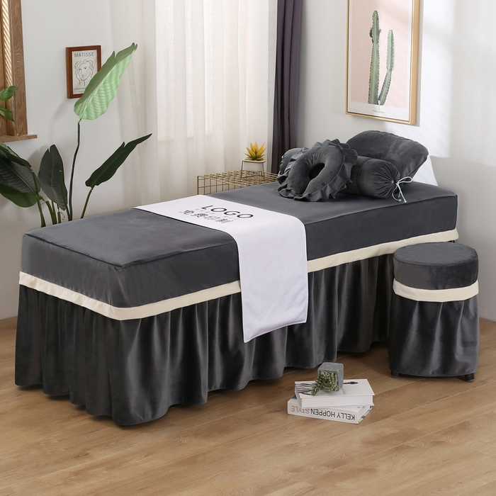 91家纺网 家纺一手货源 找家纺 琪宝阁 2024新款立体绒小时代美 容床罩套件 3号：深灰