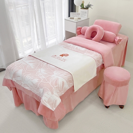 91家纺网 家纺一手货源 找家纺 （总）琪宝阁 2024新款AB版雪花宝宝绒美 容床罩套件