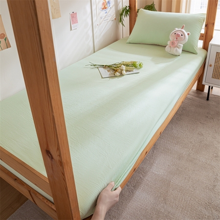 91家纺网 家纺一手货源 找家纺 （总）蓝巢家纺 2024新款全棉色织水洗棉学生季单床笠