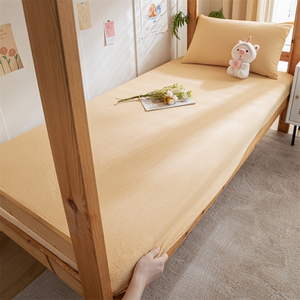 91家纺网 家纺一手货源 找家纺 （总）蓝巢家纺 2024新款全棉色织水洗棉学生季单床笠