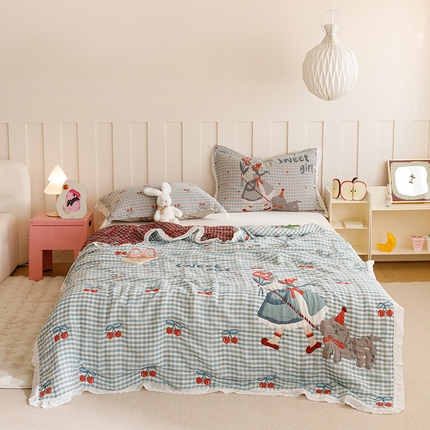 91家纺网 家纺一手货源 找家纺 （总）麻依 2024新款泡芙被纯棉十层纱布夏被夏凉被春秋被