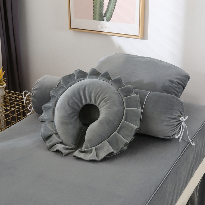 91家纺网 家纺一手货源 找家纺 琪宝阁 2024新款立体绒小时代美 容床罩套件 1号：浅灰