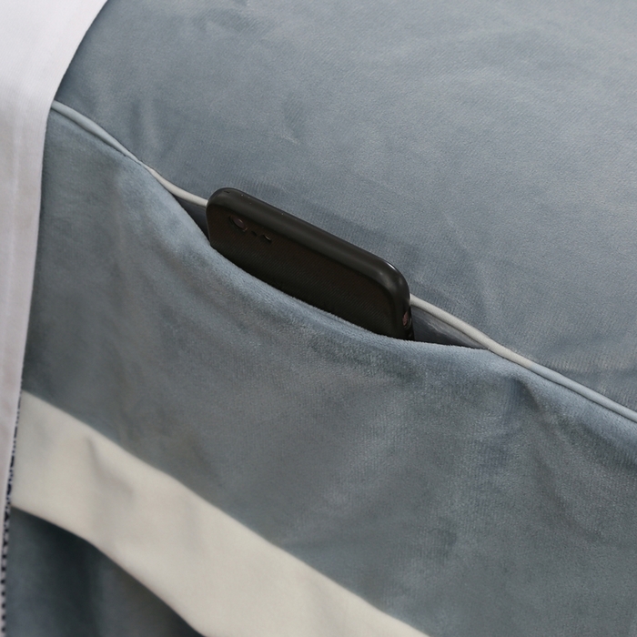 91家纺网 家纺一手货源 找家纺 琪宝阁 2024新款立体绒小时代美 容床罩套件 5号：蓝灰