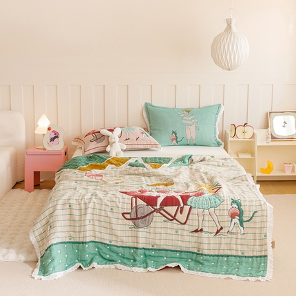 91家纺网 家纺一手货源 找家纺 （总）麻依 2024新款泡芙被纯棉十层纱布夏被夏凉被春秋被