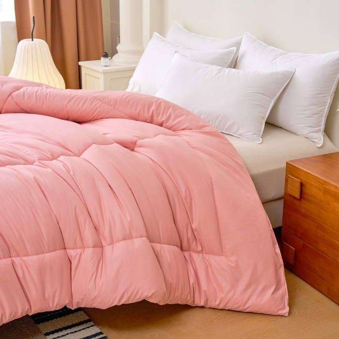 91家纺网 家纺一手货源 找家纺 招财狼家纺 2024新款速暖石墨烯冬被被子被芯 粉色