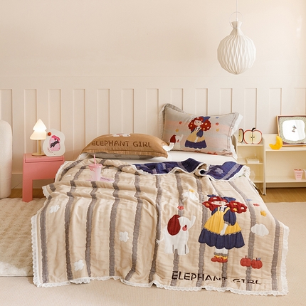 91家纺网 家纺一手货源 找家纺 （总）麻依 2024新款泡芙被纯棉十层纱布夏被夏凉被春秋被