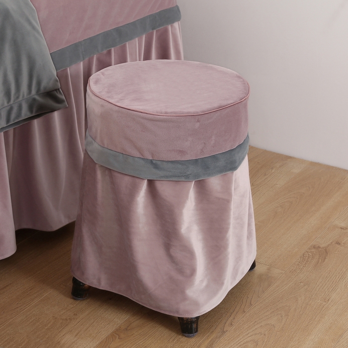 91家纺网 家纺一手货源 找家纺 琪宝阁 2024新款立体绒小时代美 容床罩套件 10号：豆沙+浅灰