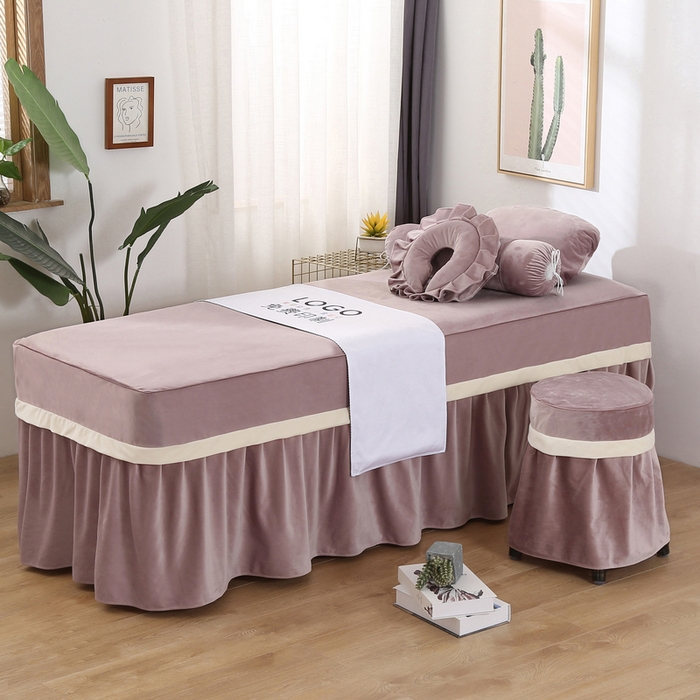 91家纺网 家纺一手货源 找家纺 琪宝阁 2024新款立体绒小时代美 容床罩套件 15号：豆沙