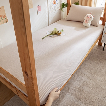 91家纺网 家纺一手货源 找家纺 （总）蓝巢家纺 2024新款全棉色织水洗棉学生季单床笠