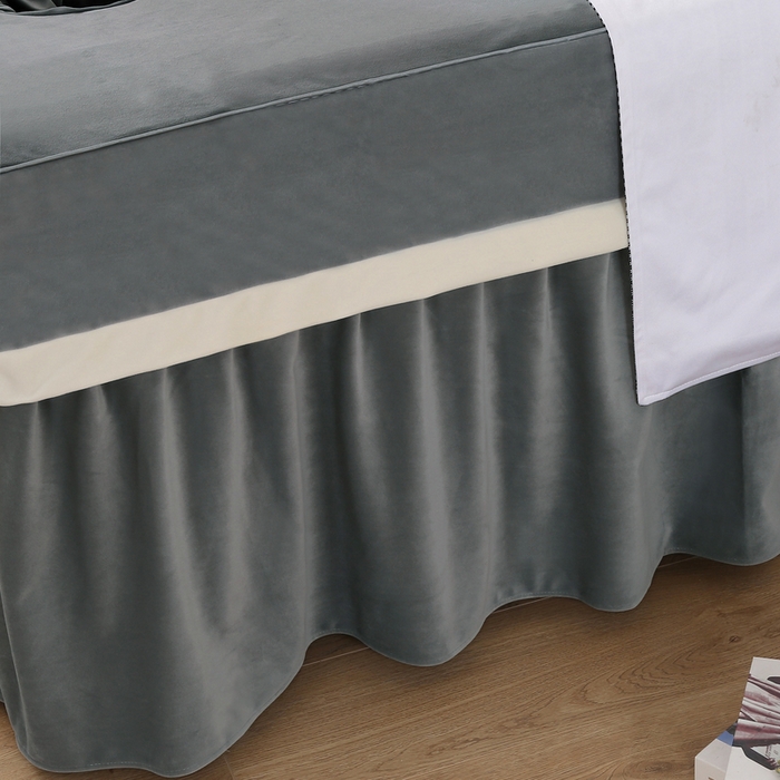 91家纺网 家纺一手货源 找家纺 琪宝阁 2024新款立体绒小时代美 容床罩套件 1号：浅灰