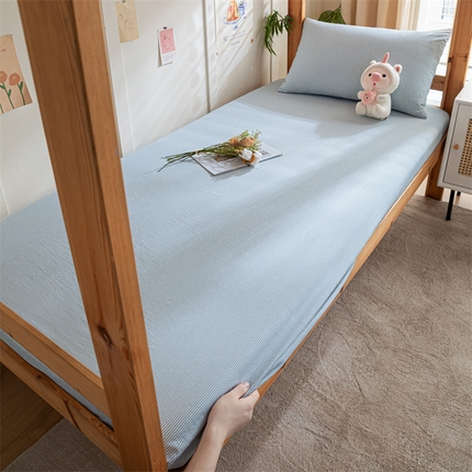 91家纺网 家纺一手货源 找家纺 （总）蓝巢家纺 2024新款全棉色织水洗棉学生季单床笠