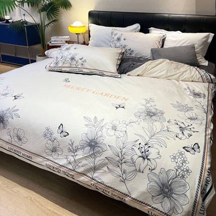 91家纺网 家纺一手货源 找家纺 （总）棉生活家纺 2024新款婴儿绒宝宝绒大版轻奢风系列四件套