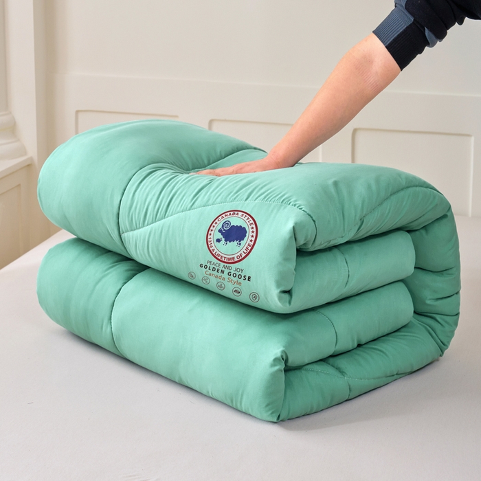 91家纺网 家纺一手货源 找家纺 招财狼家纺 2024新款速暖石墨烯冬被被子被芯 绿色