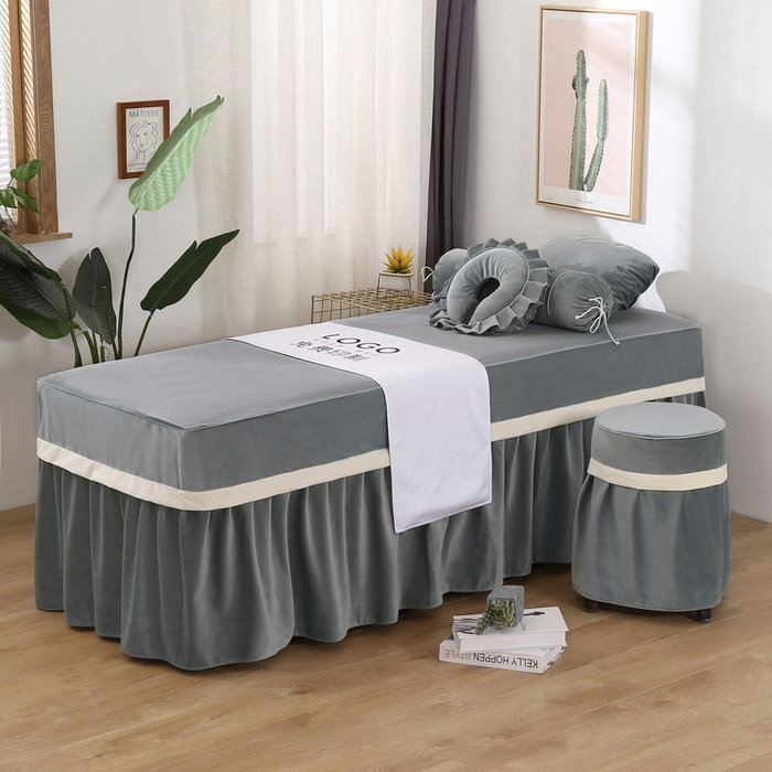 91家纺网 家纺一手货源 找家纺 琪宝阁 2024新款立体绒小时代美 容床罩套件 1号：浅灰