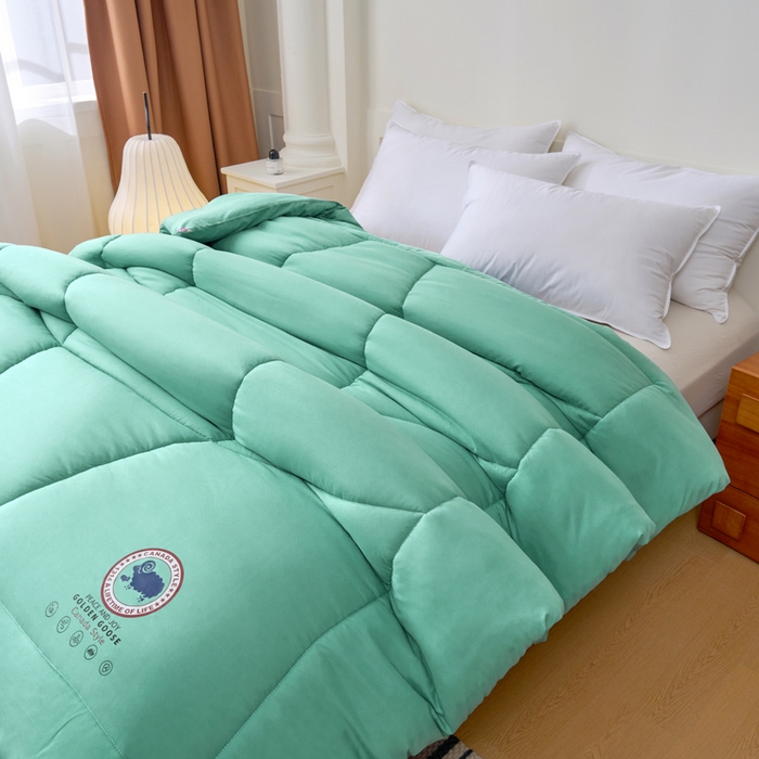 91家纺网 家纺一手货源 找家纺 招财狼家纺 2024新款速暖石墨烯冬被被子被芯 绿色