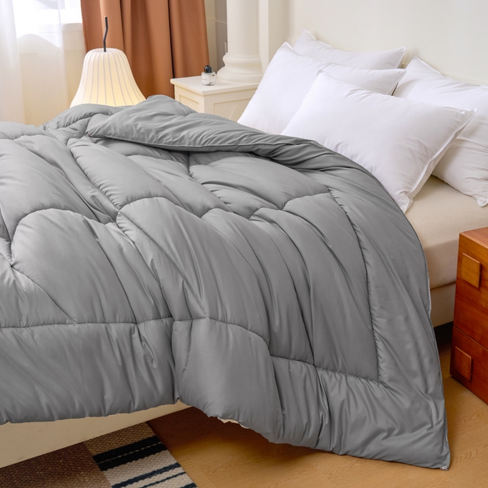 91家纺网 家纺一手货源 找家纺 招财狼家纺 2024新款速暖石墨烯冬被被子被芯 灰色