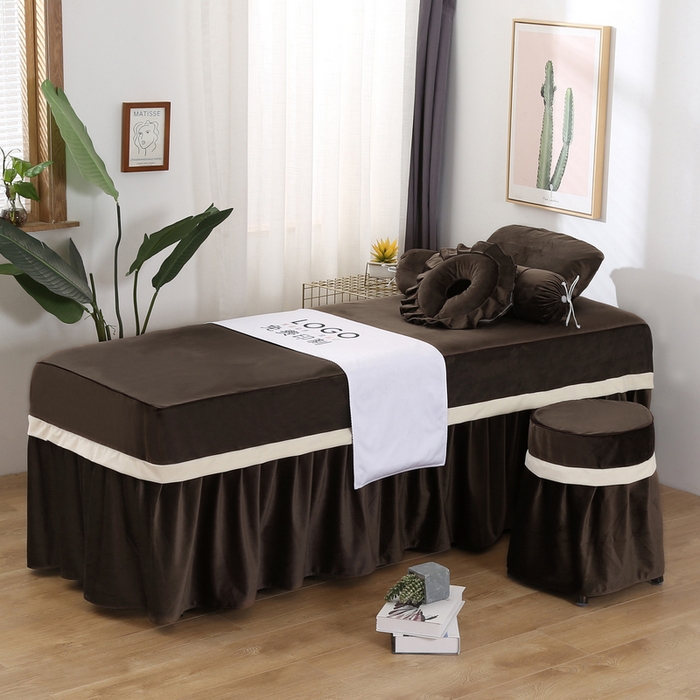 91家纺网 家纺一手货源 找家纺 琪宝阁 2024新款立体绒小时代美 容床罩套件 19号：咖啡