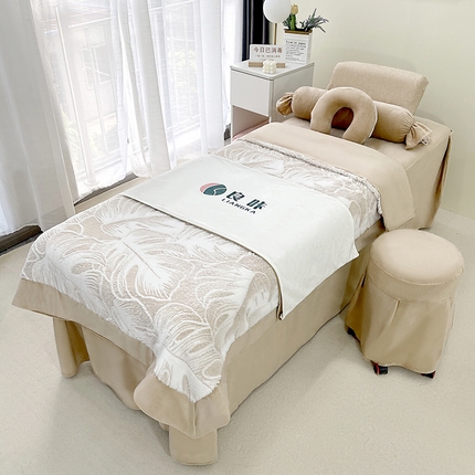 91家纺网 家纺一手货源 找家纺 （总）琪宝阁 2024新款AB版雪花宝宝绒美 容床罩套件