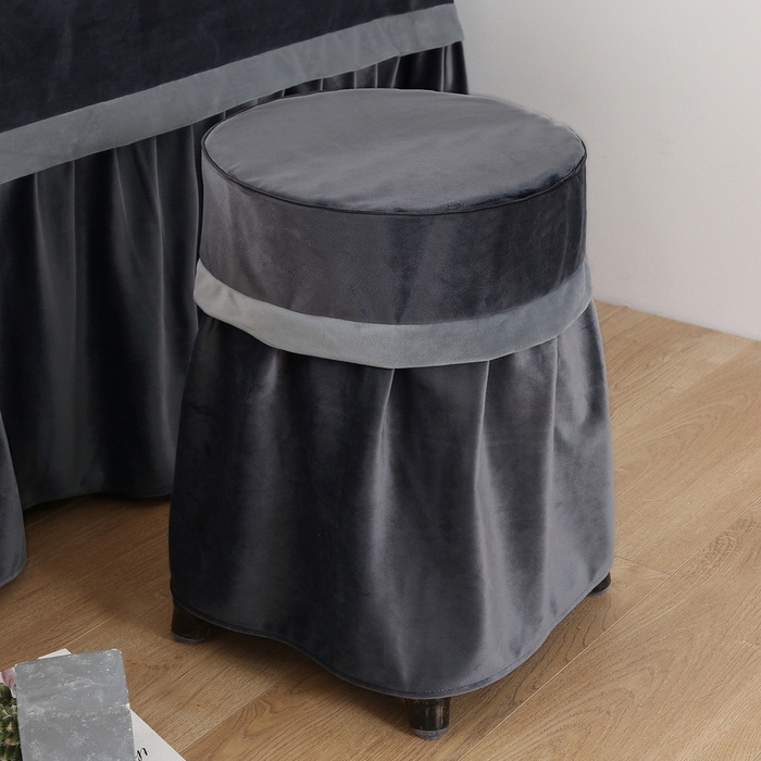 91家纺网 家纺一手货源 找家纺 琪宝阁 2024新款立体绒小时代美 容床罩套件 11号：深灰拼浅灰