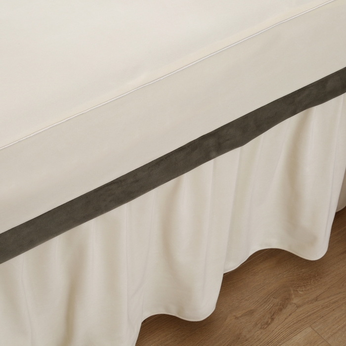 91家纺网 家纺一手货源 找家纺 琪宝阁 2024新款立体绒小时代美 容床罩套件 14号：香槟+米色