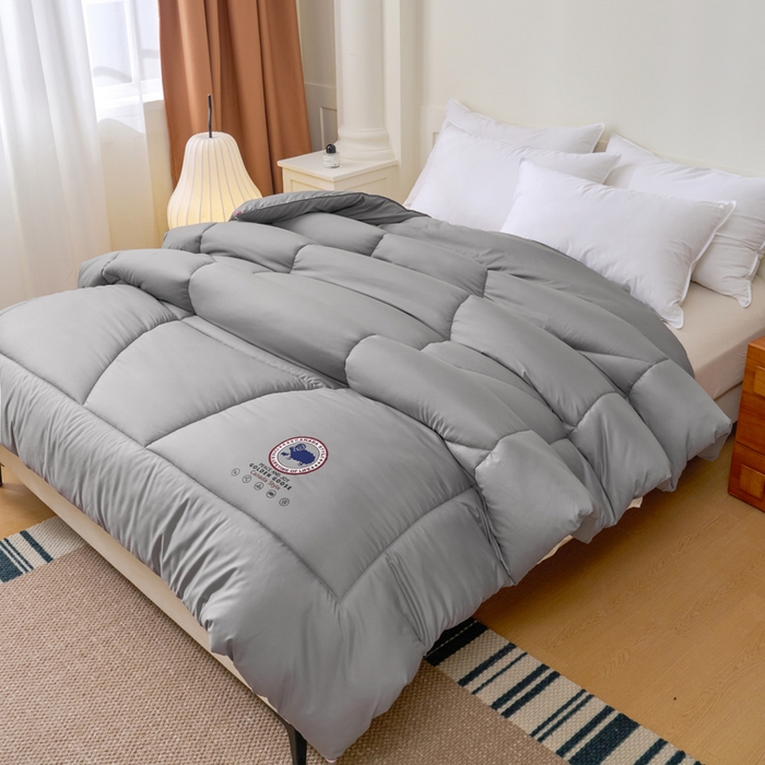 91家纺网 家纺一手货源 找家纺 招财狼家纺 2024新款速暖石墨烯冬被被子被芯 灰色