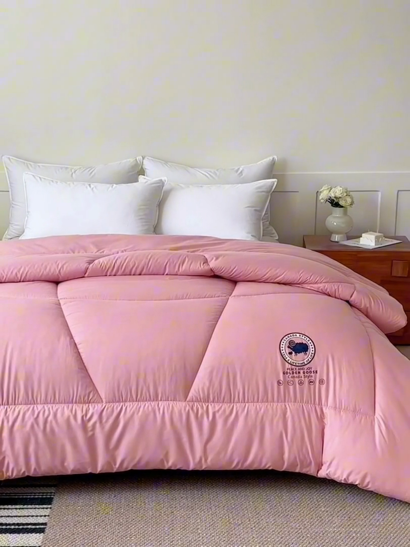 91家纺网 家纺一手货源 找家纺 招财狼家纺 2024新款速暖石墨烯冬被被子被芯 粉色