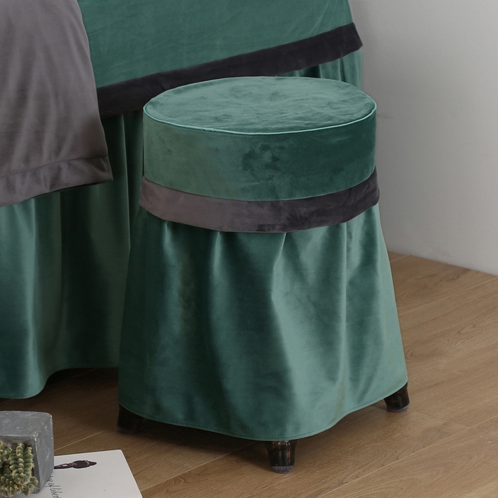 91家纺网 家纺一手货源 找家纺 琪宝阁 2024新款立体绒小时代美 容床罩套件 7号：绿色+深灰