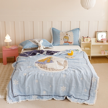 91家纺网 家纺一手货源 找家纺 （总）麻依 2024新款泡芙被纯棉十层纱布夏被夏凉被春秋被