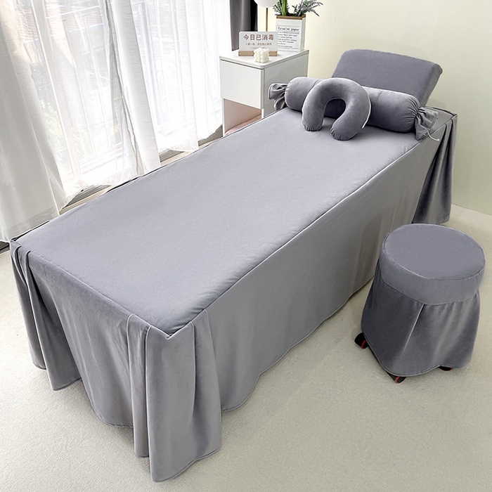 91家纺网 家纺一手货源 找家纺 （总）琪宝阁 2024新款AB版雪花宝宝绒美 容床罩套件