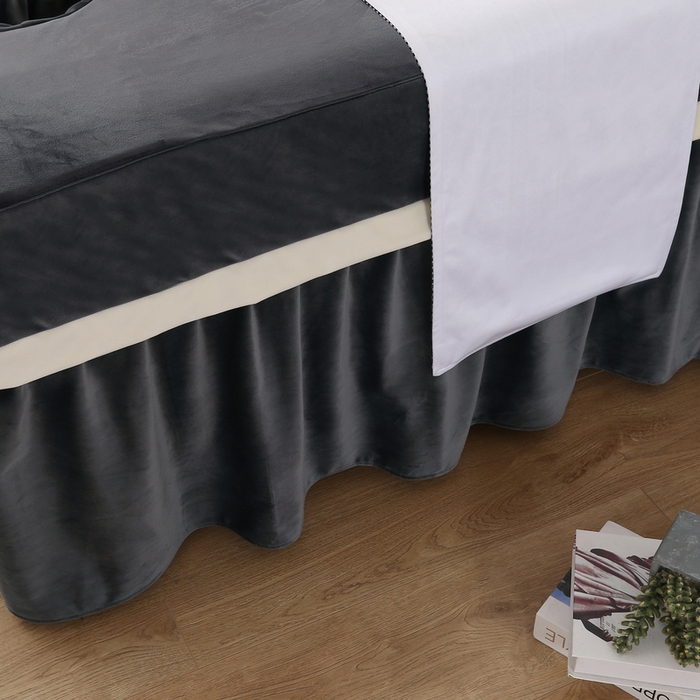 91家纺网 家纺一手货源 找家纺 琪宝阁 2024新款立体绒小时代美 容床罩套件 3号：深灰