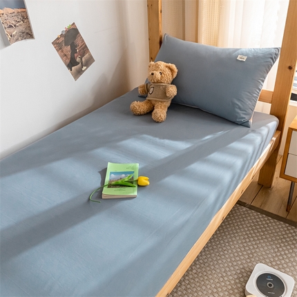 91家纺网 家纺一手货源 找家纺 （总）蓝巢家纺 2024新款全棉色织水洗棉学生季单床笠