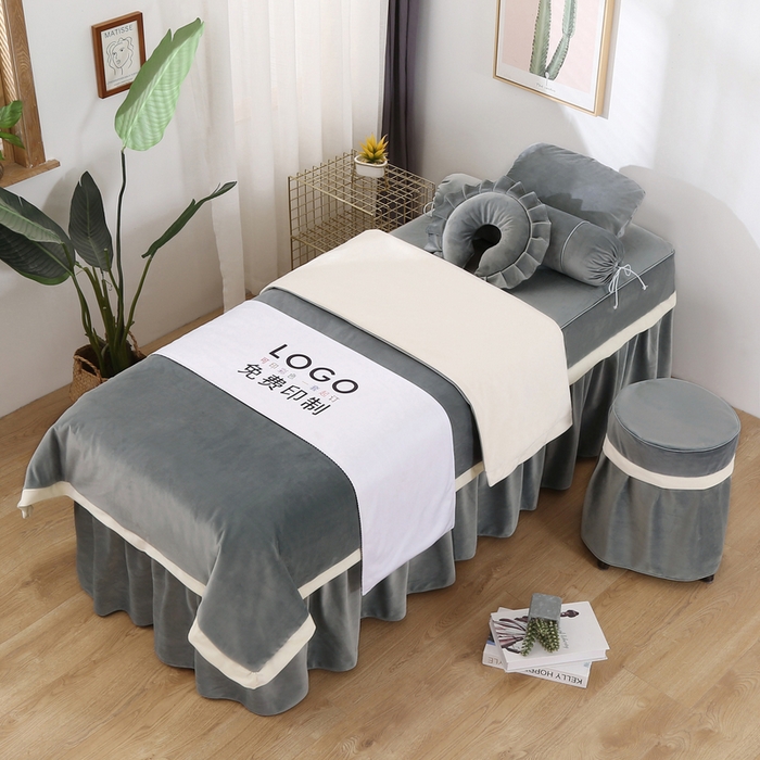 91家纺网 家纺一手货源 找家纺 琪宝阁 2024新款立体绒小时代美 容床罩套件 1号：浅灰