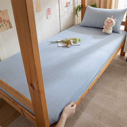 91家纺网 家纺一手货源 找家纺 （总）蓝巢家纺 2024新款全棉色织水洗棉学生季单床笠