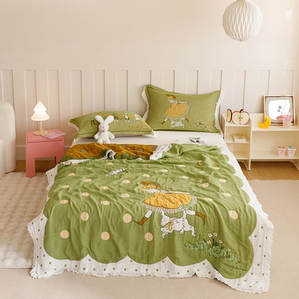 91家纺网 家纺一手货源 找家纺 （总）麻依 2024新款泡芙被纯棉十层纱布夏被夏凉被春秋被