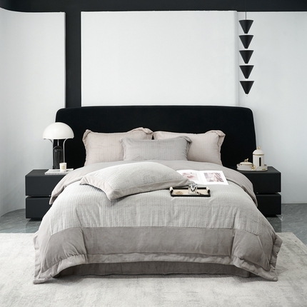 榻尚家居 2024秋冬新品 加厚保暖牛奶婴肤绒 云貂绒四件套 水貂绒-灰色