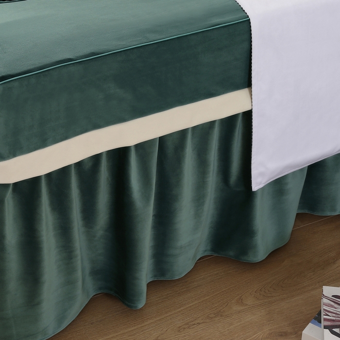 91家纺网 家纺一手货源 找家纺 琪宝阁 2024新款立体绒小时代美 容床罩套件 8号：绿色