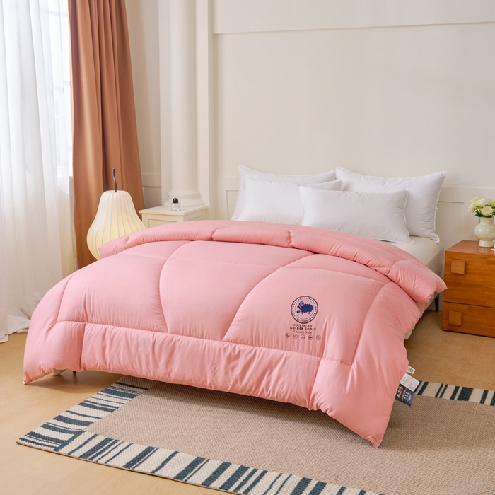 91家纺网 家纺一手货源 找家纺 招财狼家纺 2024新款速暖石墨烯冬被被子被芯 粉色