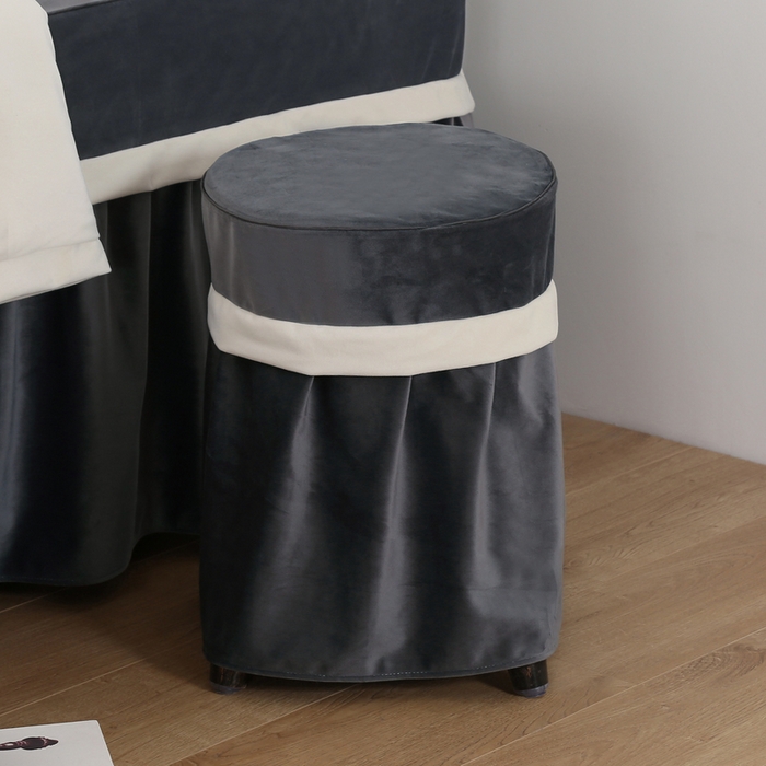 91家纺网 家纺一手货源 找家纺 琪宝阁 2024新款立体绒小时代美 容床罩套件 3号：深灰