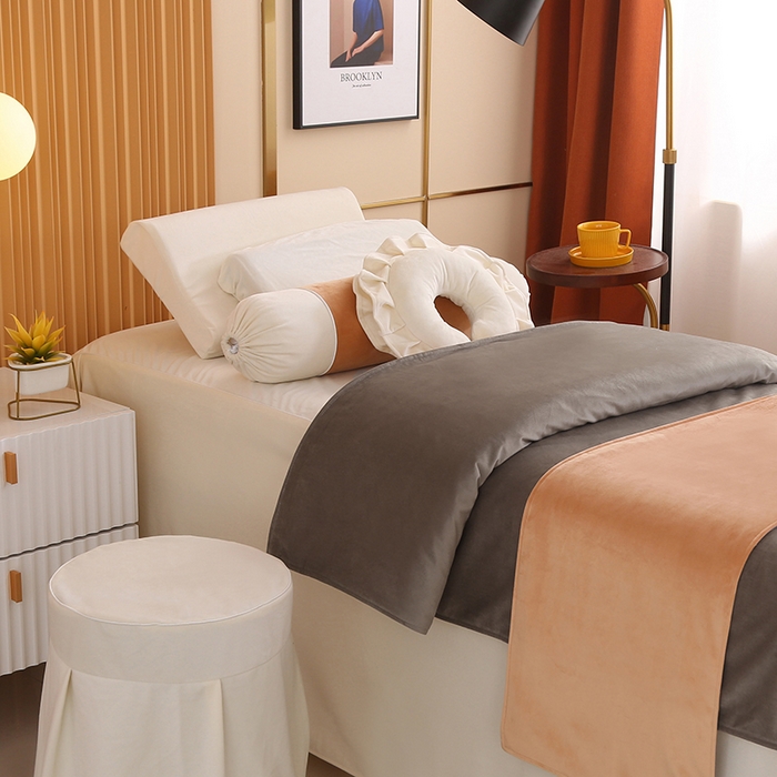 91家纺网 家纺一手货源 找家纺 琪宝阁 2024新款立丝绒美 容床罩套件-欧若拉 香槟