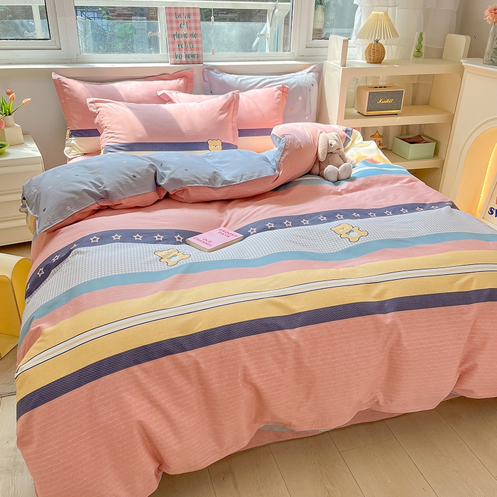 91家纺网 家纺一手货源 找家纺 （总）棉立方家纺 2023新款全棉喷气印花四件套 风格2-床单款四件套