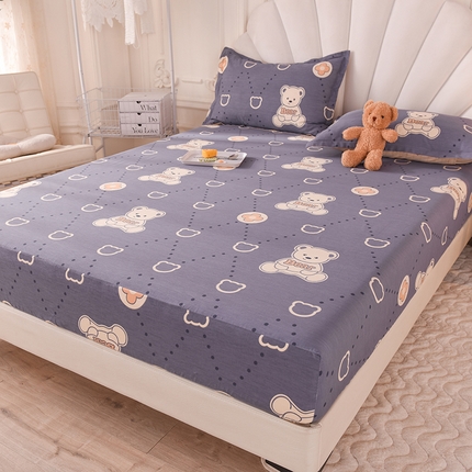 91家纺网 家纺一手货源 找家纺 （总）棉立方家纺 2023新款全棉喷气印花四件套及单品-单床笠