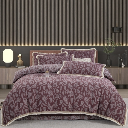 （总）鲁爱 2025新款全棉色织双层纱布流苏款四件套