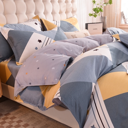 91家纺网 家纺一手货源 找家纺 （总）棉立方家纺 2023新款全棉喷气印花四件套及单品-床笠款四件套